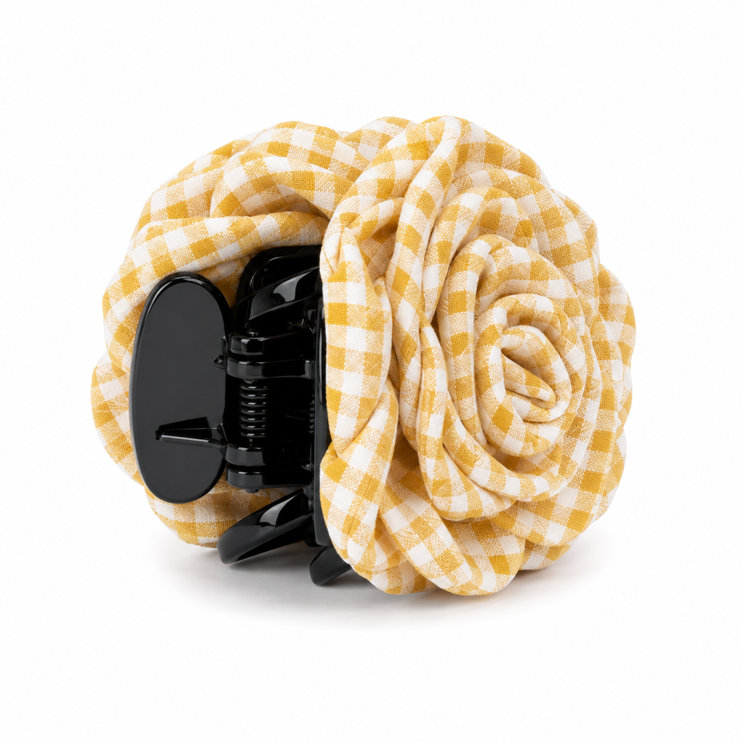 PINZA FLOR VICHY AMARILLO