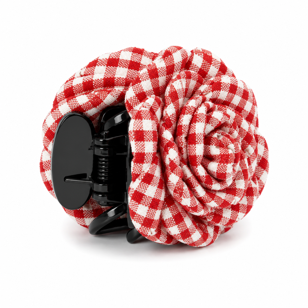 PINZA FLOR VICHY ROJO