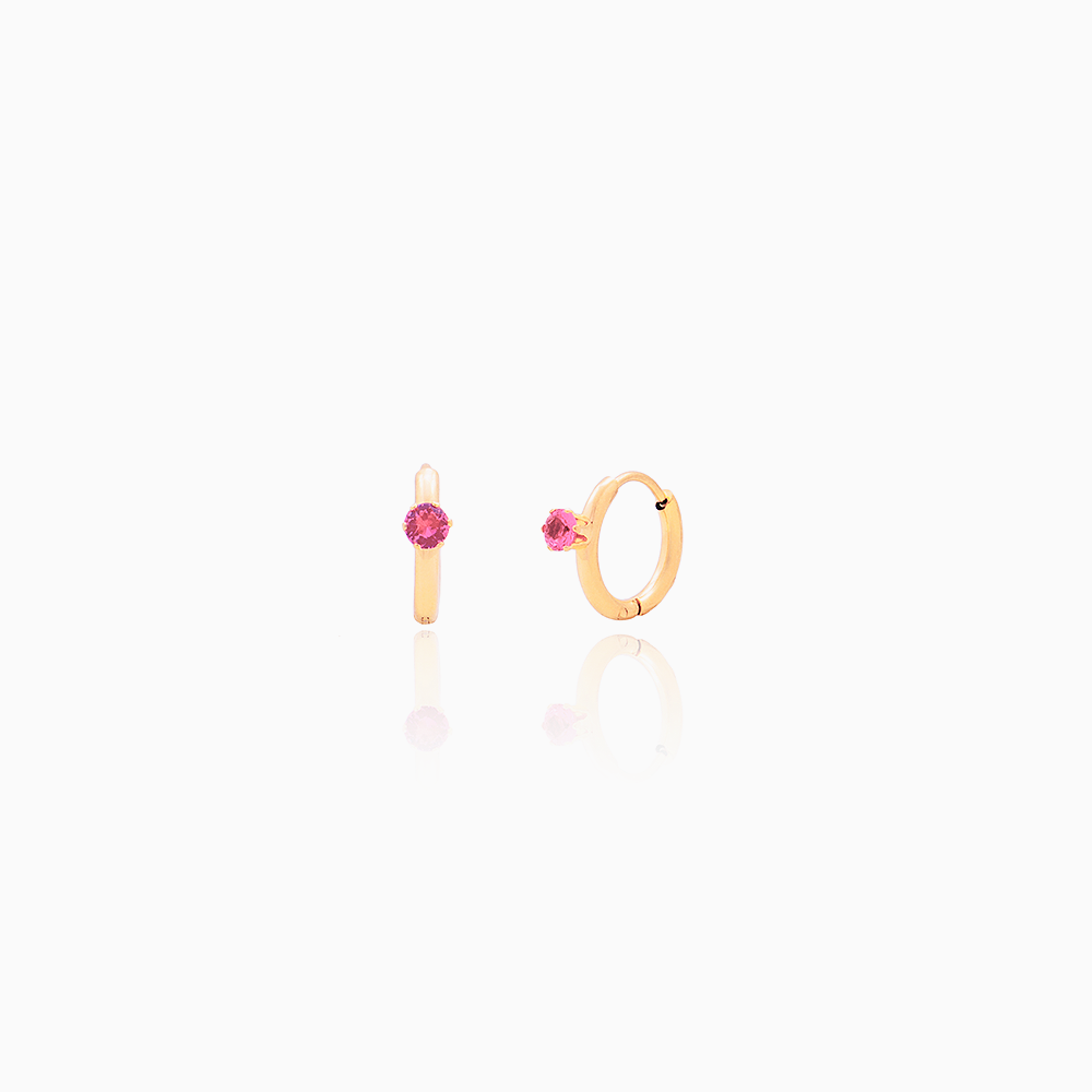 Pendientes Dainty Circonita Rubí Gold