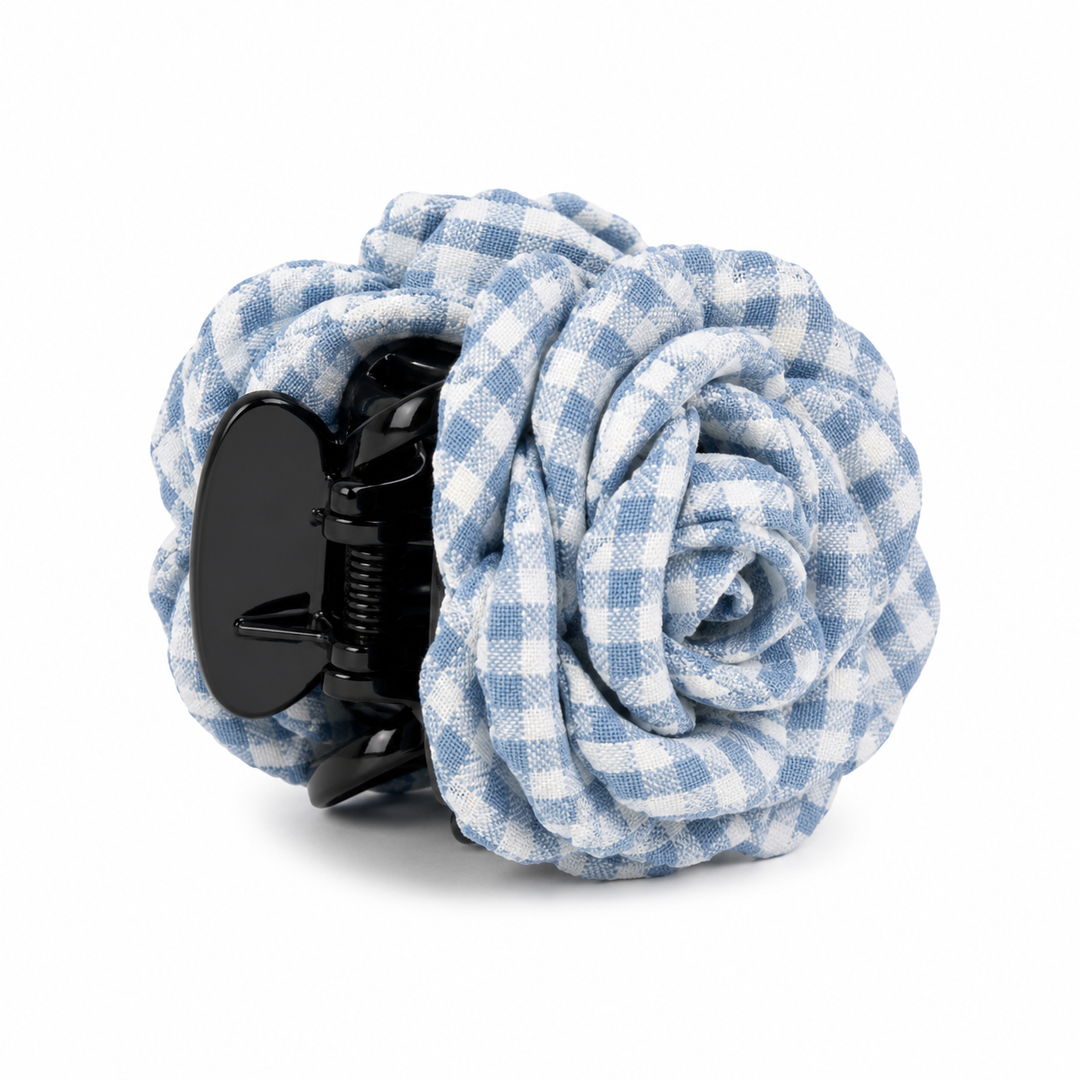 PINZA FLOR VICHY AZUL